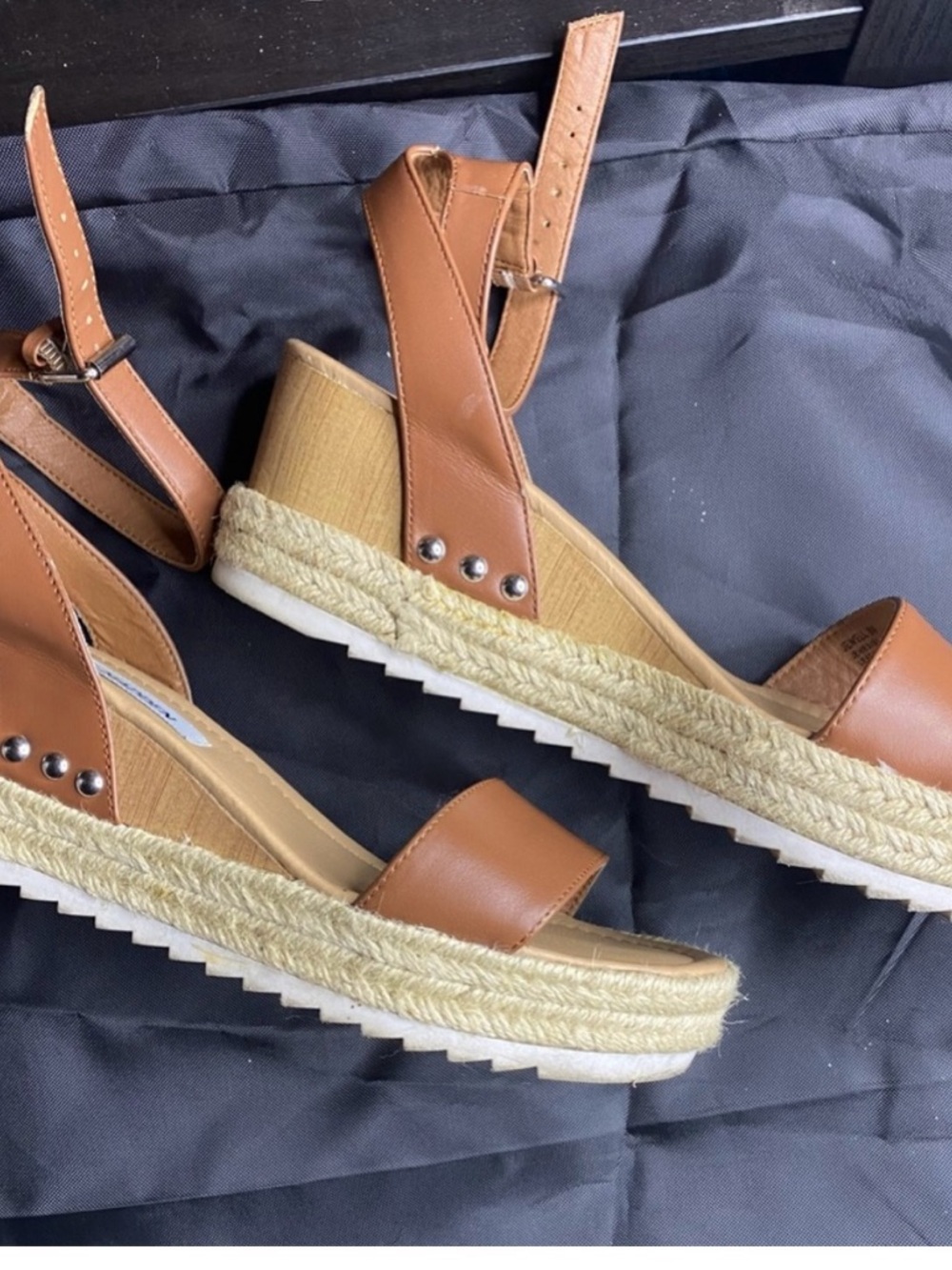 Steve Madden Tan Espadrille Platform Wedge Sandals